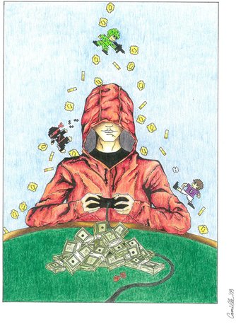 Drawer of video game player