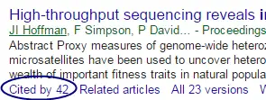 View of a search result in Google Scholar showing a Cited by link.