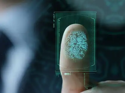 Header image displaying a scanned fingerprint