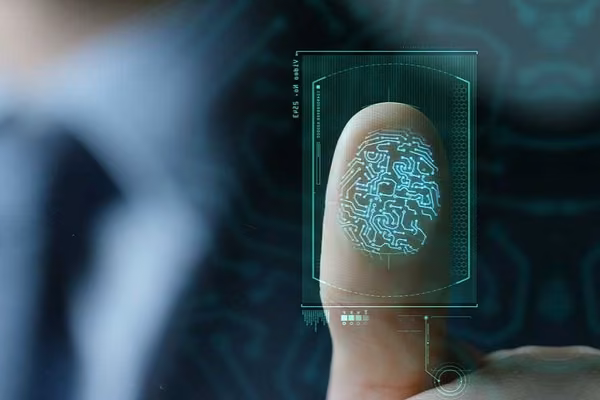 Header image displaying a scanned fingerprint