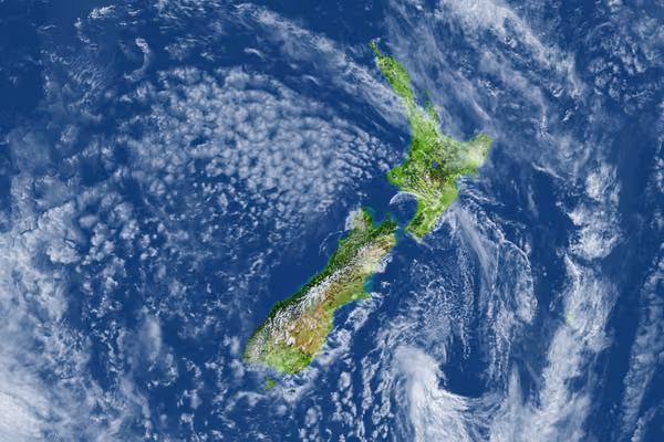 Birds Eye view of New Zealand