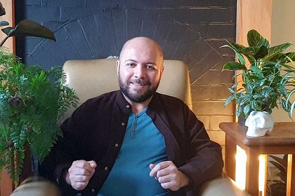 David Vieco Galvez at home during the lockdown.