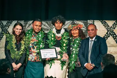 Manuha’apai Vaeatangitau at the Prime Minister's Pacific Youth awards.
