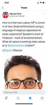 Tweet from Michael Field