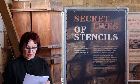 Dr Annette O'Sullivan at the launch of her exhibition the Secret Life of Stencils