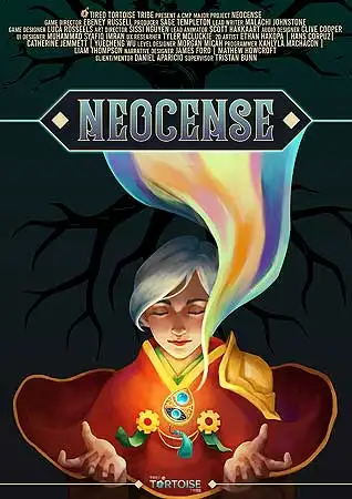 Poster for Neocense, a 2D isometric puzzle game made by Ebeney Russell, Sage Templeton, Sissi Nguyen, Luca Rosseels, Malachi Johnstone Clive Cooper, Syafiq Imran, Scott Hakkaart- Lead Animator and Tyler Mcluckie.