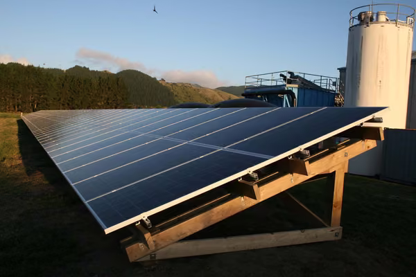 Solar panels installed by the Kāpiti Coast District Council in Paraparaumu.