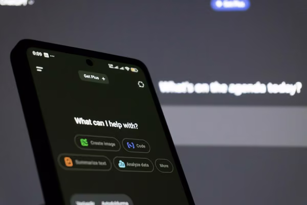 phone screen with generative ai help bar showing