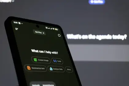 phone screen with generative ai help bar showing